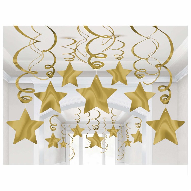 Swirl Decor Shooting Stars Gold