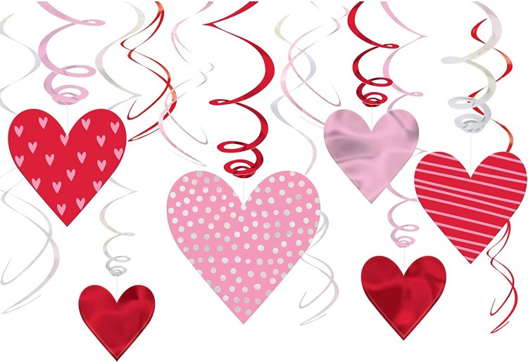 Swirls Valentine Hearts 12pk