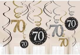 Sparkling 70th Swirl Decor 12pc