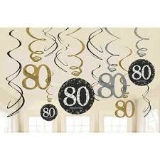 Sparkling 80th Swirl Decor 12pc