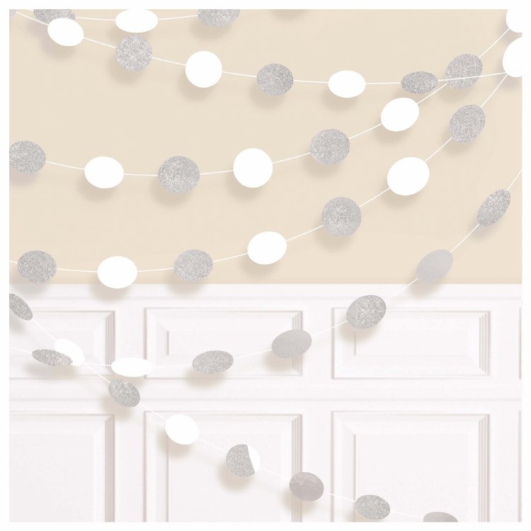 Round String Decor Wht/Slv