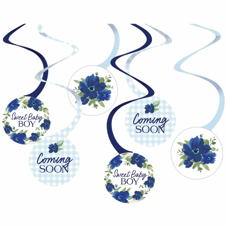 Baby in Bloom Blue Swirl Deco