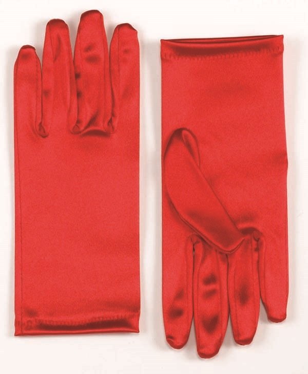 Gloves Red Satin 9"