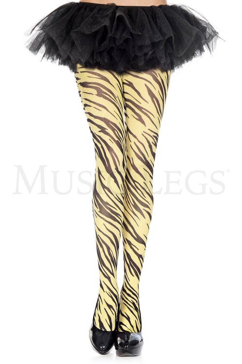 Pantyhose Zebra Print Blk/Yllw