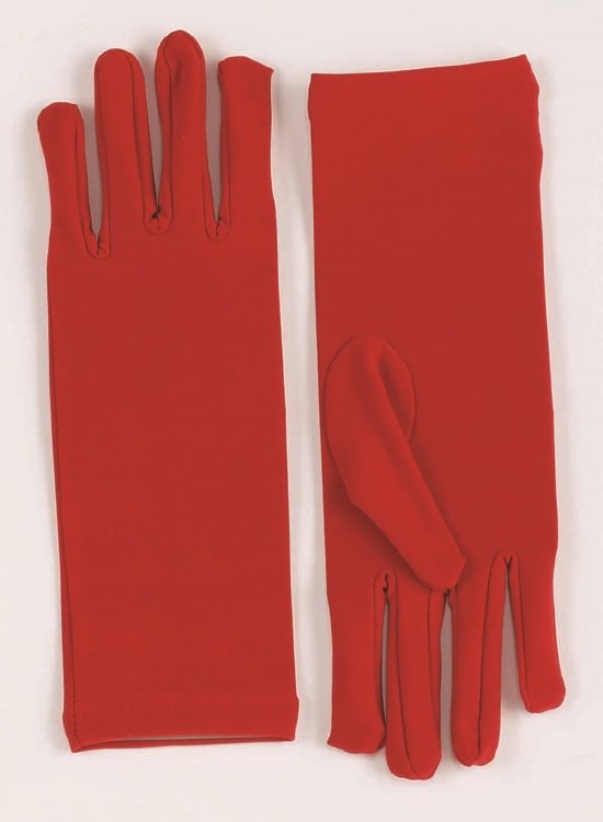 Gloves Short Nylon Red