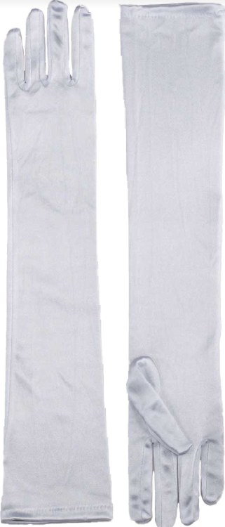 Gloves Long Satin White