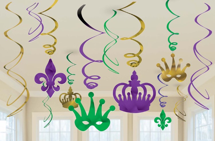 Mardi Gras Foil Swirl Decor