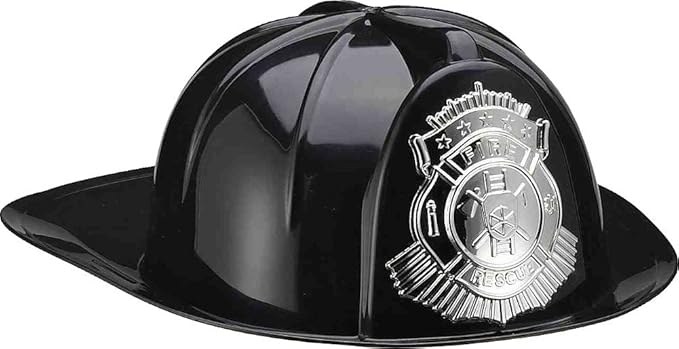 Deluxe Black Fireman Helmet