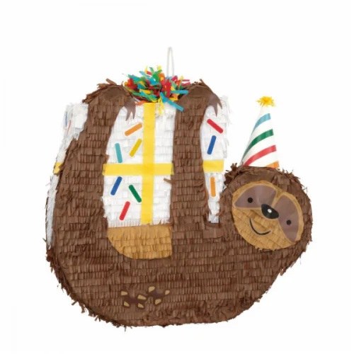 Pinata Sloth Holding Present