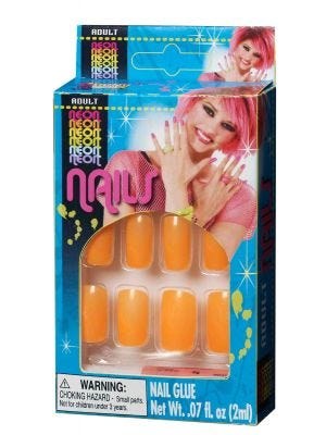 Nails Orange Neon