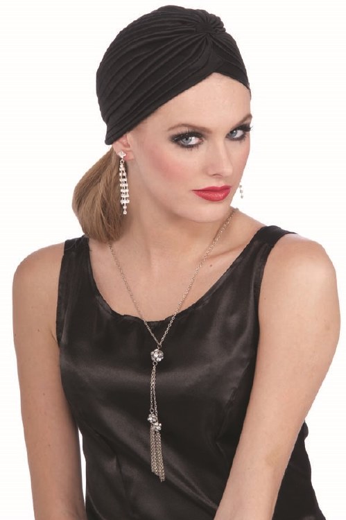 Hat Turban Vintage Blk