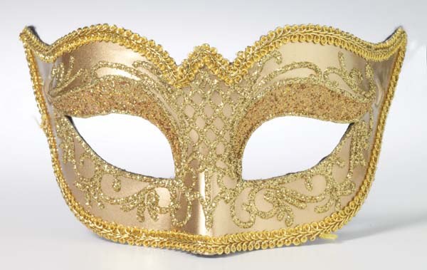 Mask Gold with Lace Trim
