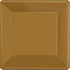 Gold Sq 10in Paper Plate
