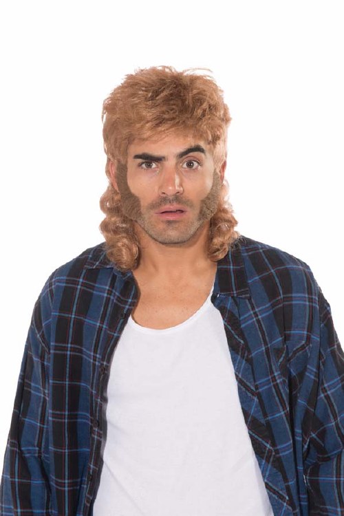 Mullet Man Wig - Brown
