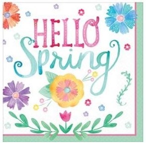 Watercolor Spring Beverage Napkins ~ 36 Count