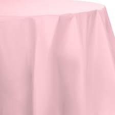 Classic Pink Round Plastic Tablecover