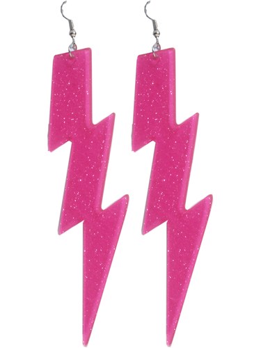 Earrings Lightning Bolts Pink