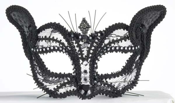 Mask Half Lace Blk Cat