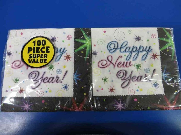 Happy New Year Fireworks Beverage Napkins