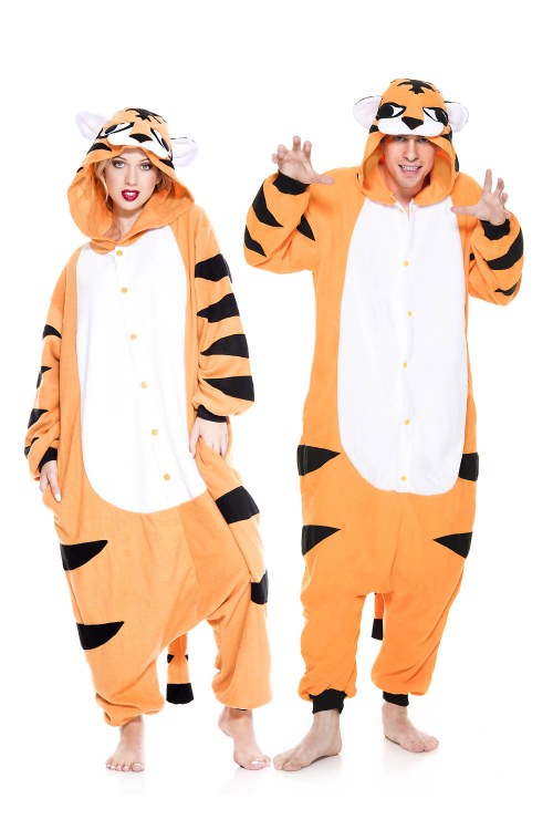 Striped Tiger Onesie Adult