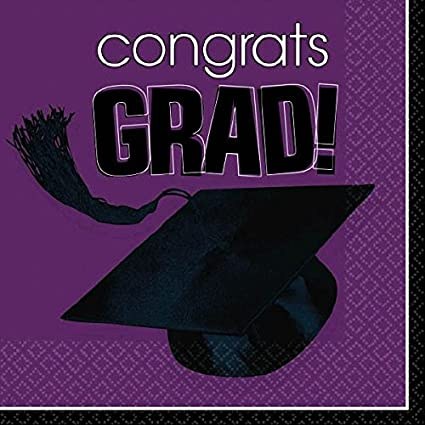 School Colors Purple Beverage Napkins 36ct