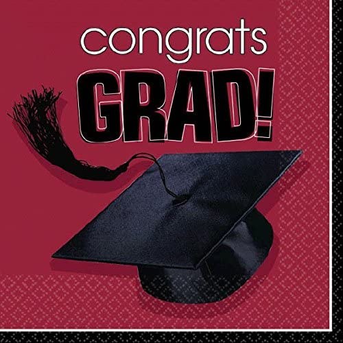 School Colors Burgundy Beverage Napkins 36ct