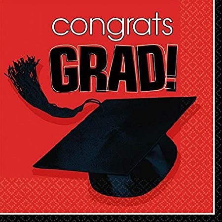 School Colors Red Beverage Napkins 36ct