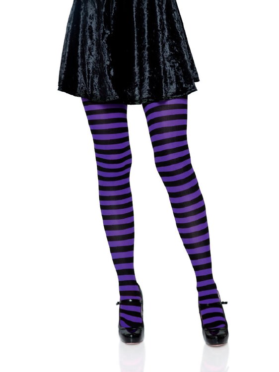 Tights Striped Blk/Purple