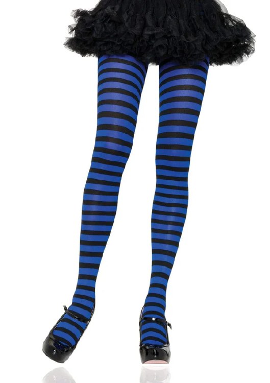 Tights Striped Blk/Royal OS