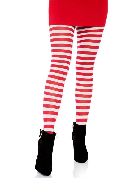 Tights Striped Wht/Red