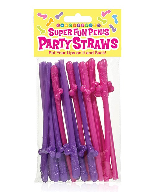 Penis Straws Pink &amp; Purple