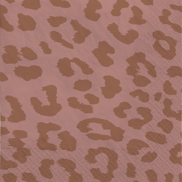Rose Gold 6 1/2" Leopard Print Napkins