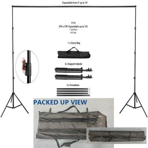 Photo Backdrop Adjustable Stand Black