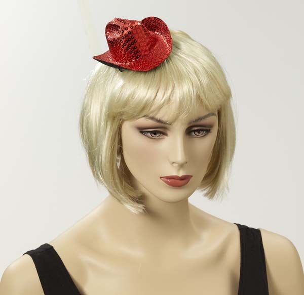 Hat Cowboy Red Sequin Mini