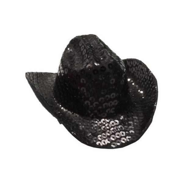 Hat Cowboy Blk Sequin Mini