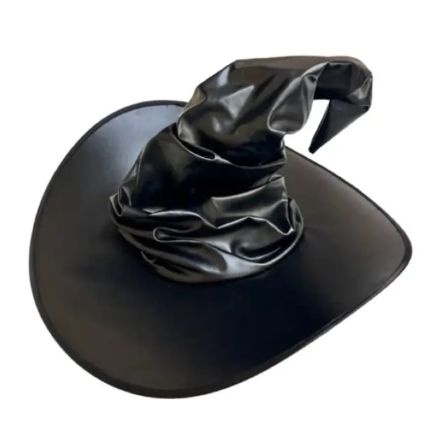 Witch Hat Black Faux Leather