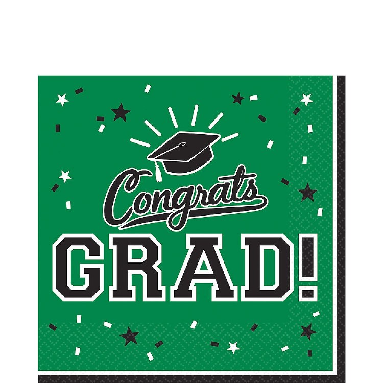 School Colors Green Lunch Napkins 36ct