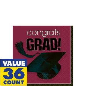 School Colors Burgundy Lunch Napkins 36ct