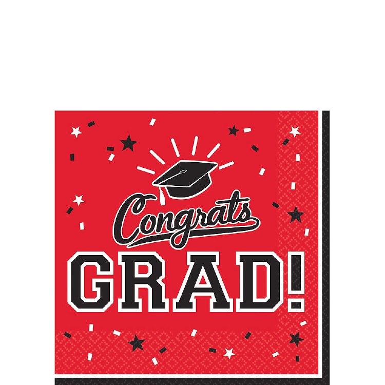 School Colors Red Lunch Napkins 36ct