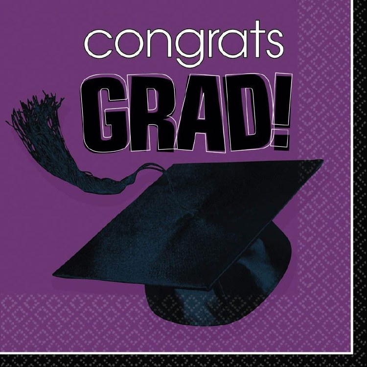 School Colors Purple Lunch Napkins 36ct