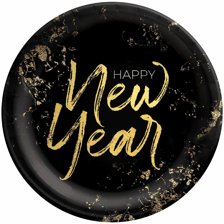 Happy NY 10" Round Plates 20ct