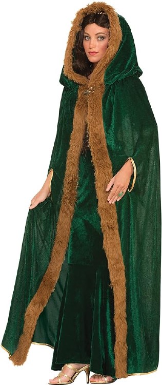 Cape Green Fur Trim