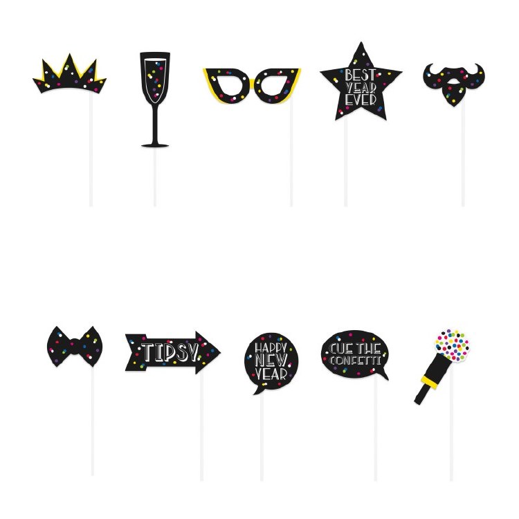 New Years Photo Props 10pk