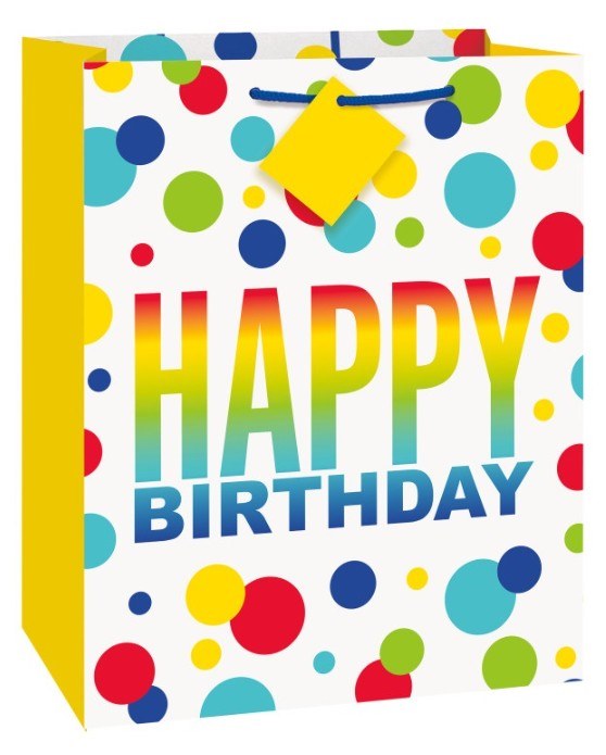 Birthday Giftbag Rainbow Spots