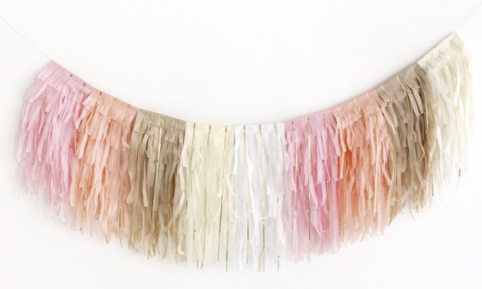 Fringe Garland 7ft. PK/WH/GD