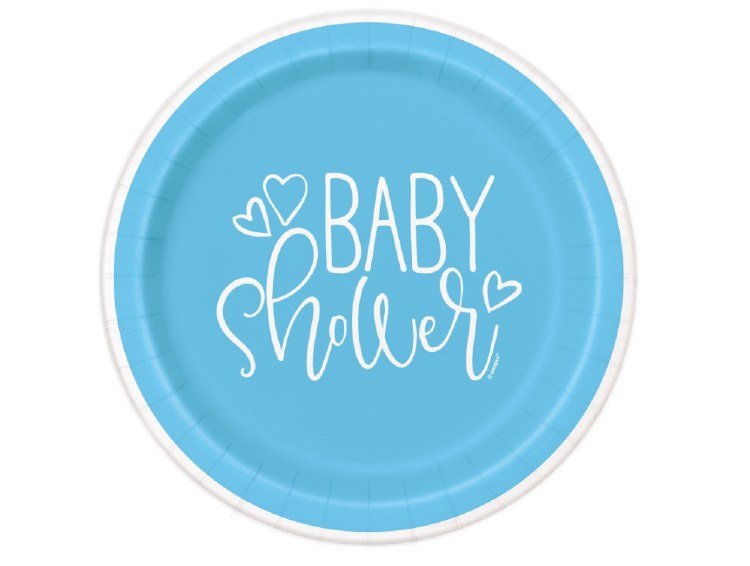 Baby Shower Blue 9in Plts