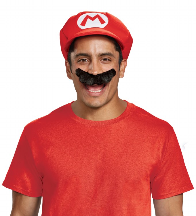 Mario Hat w/ Moustache Adlt