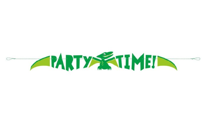Dino Party Time Banner 5ft