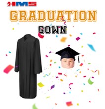 Grad Gown &amp; Cap Blk Ch S