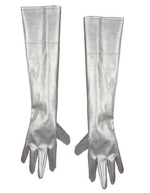 20" Gloves Leatherlike Silver